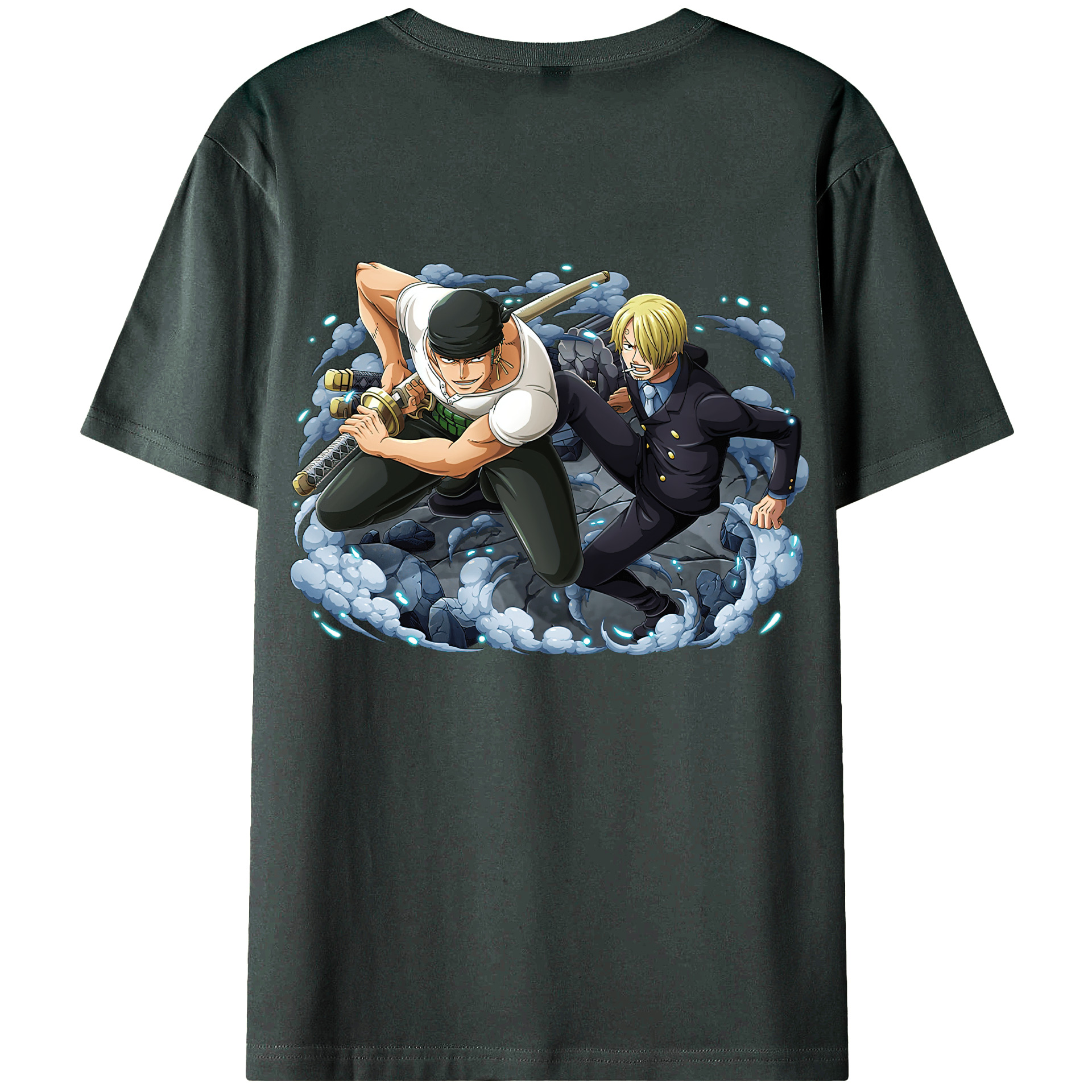 ワンピース ロロノア・ゾロ ONE PIECE Roronoa Zoro 綿100％ メンズ半袖Tシャツ（バックプリント） 通気性